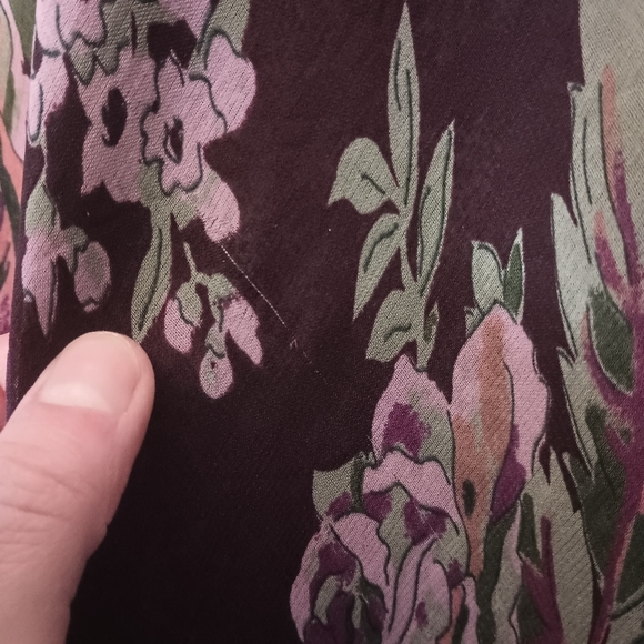 Coldwater Creek Reversible Fairy Maxi Skirt Medium Petite Purple Floral Cottage - Picture 3 of 12
